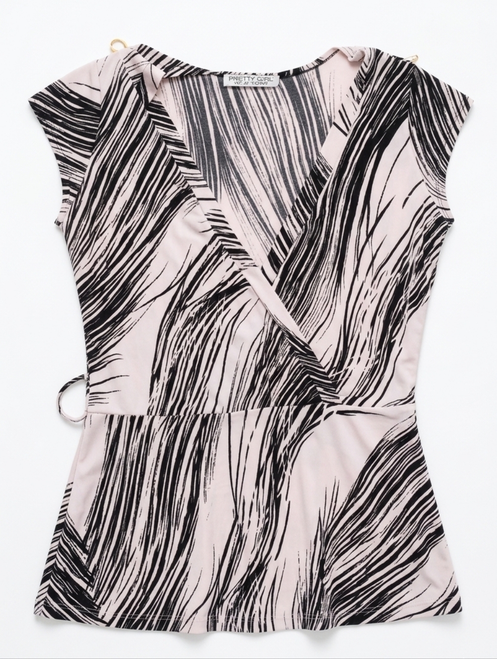 Vintage Pretty Girl Y2K Abstract Brushstroke Wrap Dress - Large - Picture 4 of 11